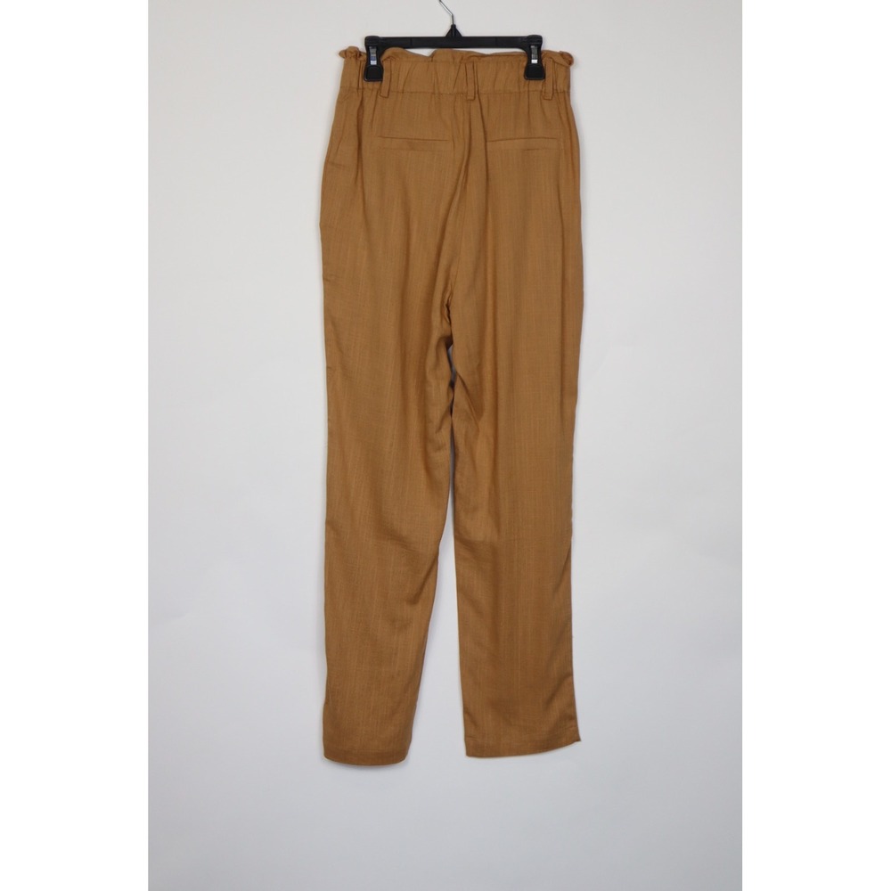 New In Women's Straight Leg Linen Blend Paper Bag Pants Size S - Picture 2 of 7